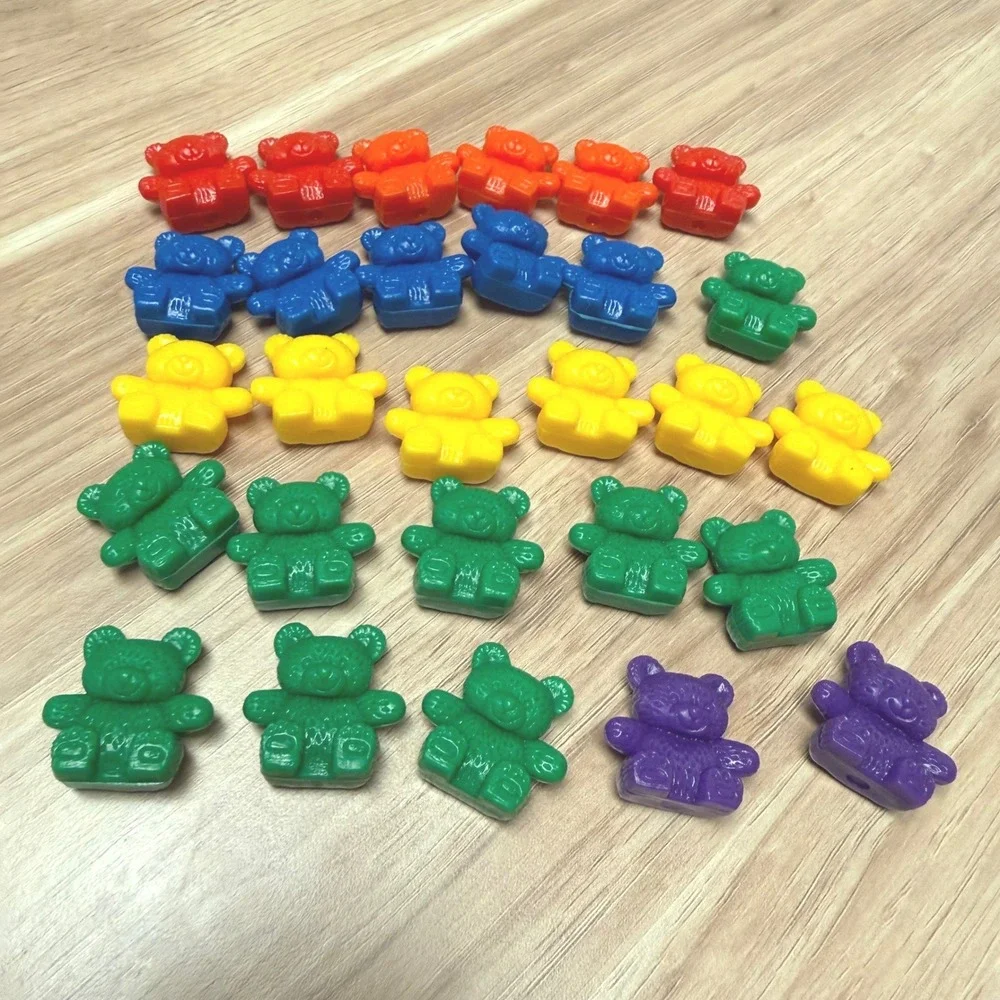 27 Piece Rainbow Counting Bears Math Manipulatives Plastic Sorting Toys Set